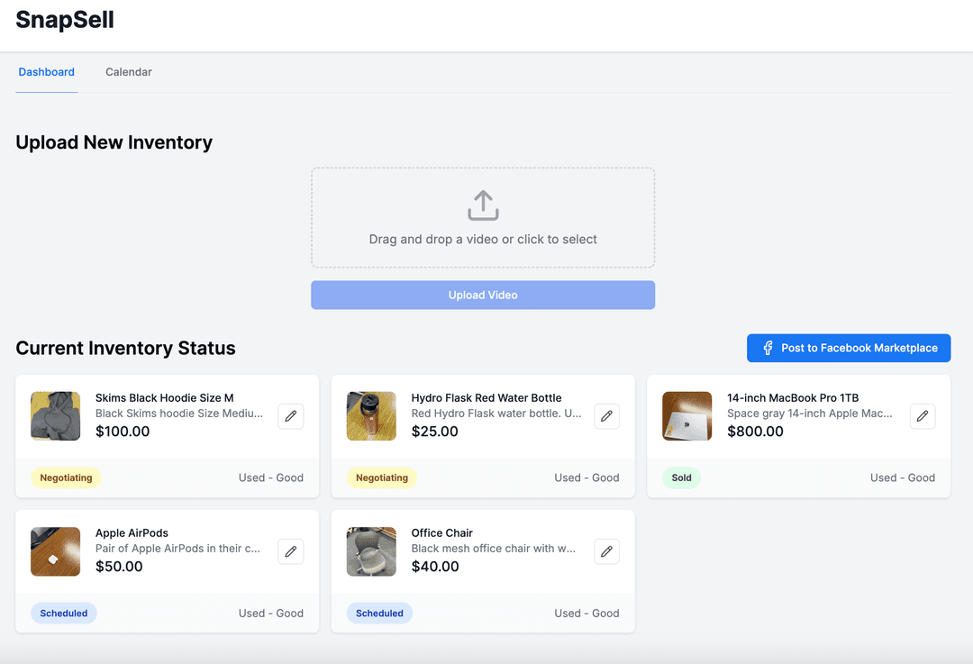 SnapSell (SB Hacks XI Grand Prize)